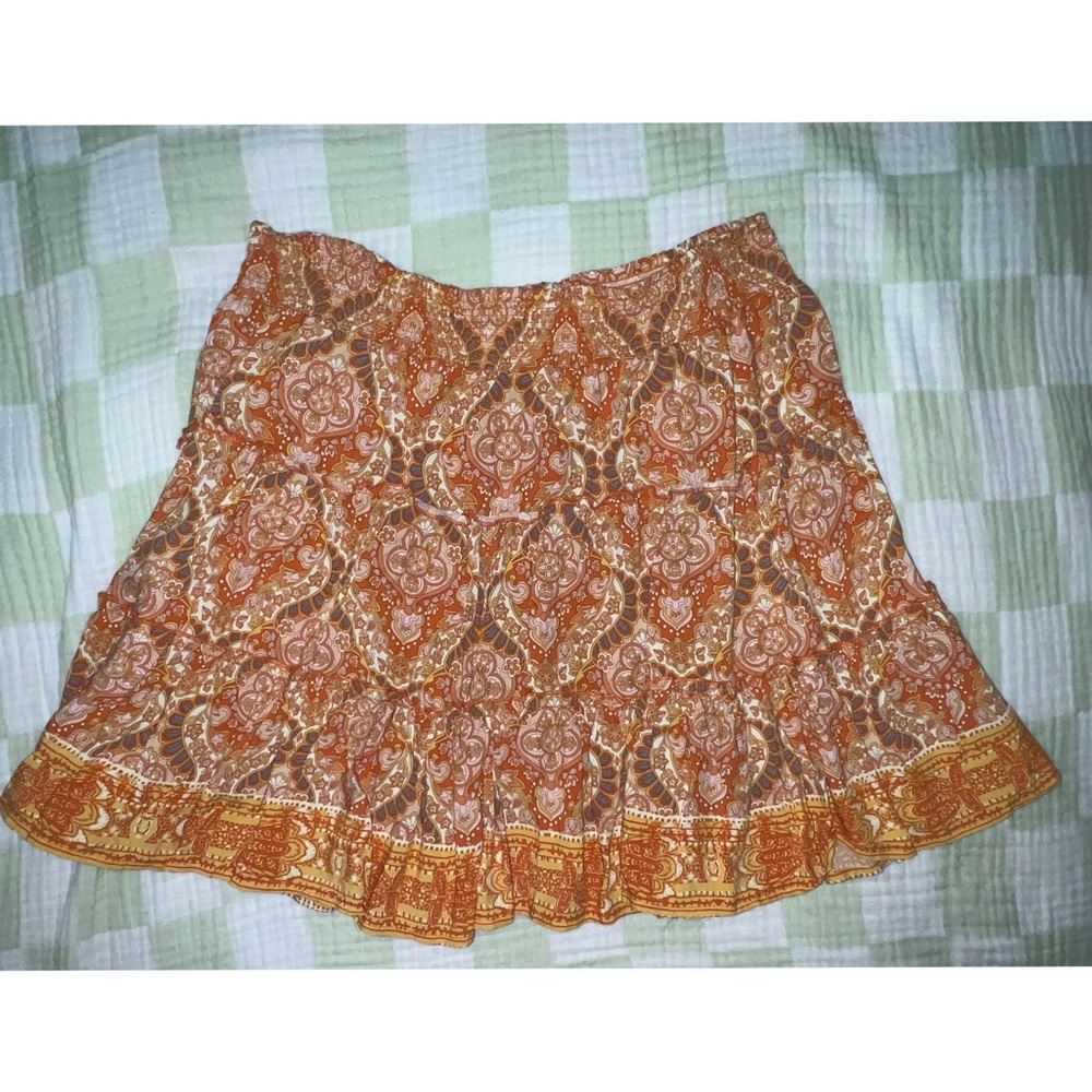Orange Paisley Women's Skirt
